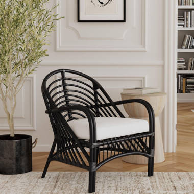 Black rattan on sale accent chair